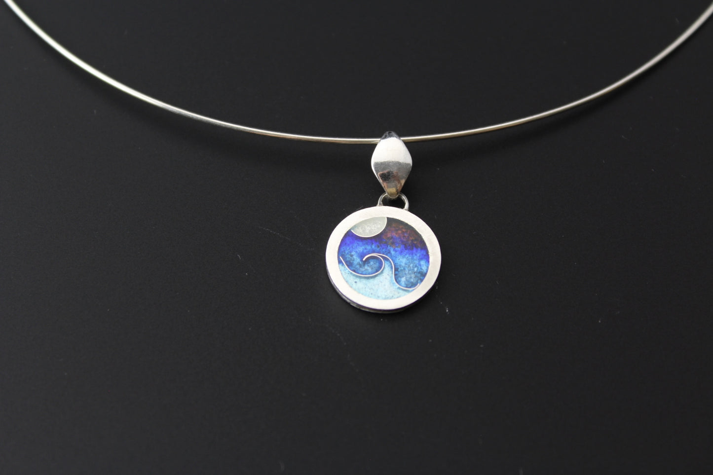 Sunset Champlevé & Cloisonné Enamel Pendant