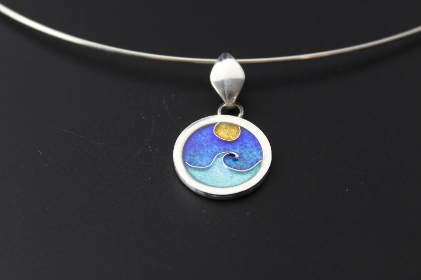 Sunset Champlevé & Cloisonné Enamel Pendant
