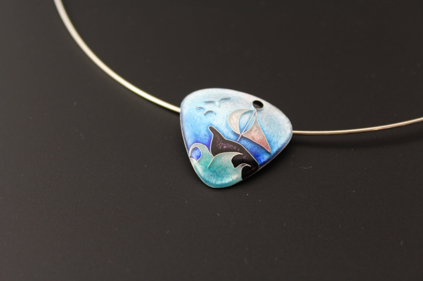 Sailboat Cloisonné Enamel Pendant