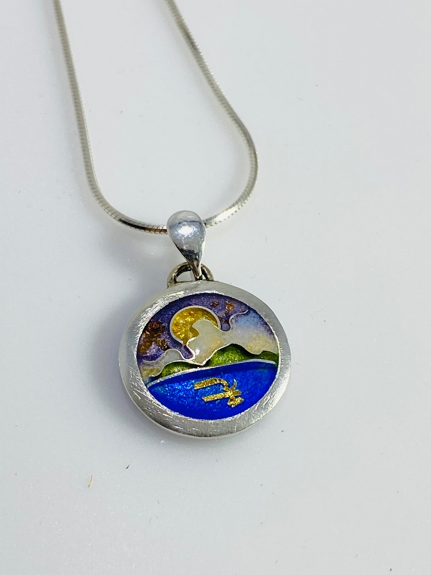 Sunset Champlevé & Cloisonné Enamel Pendant