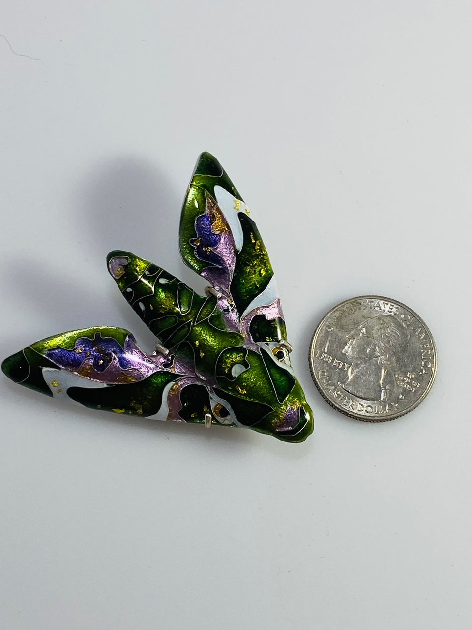 Moth Cloisonné Enamel Pendant & Brooch