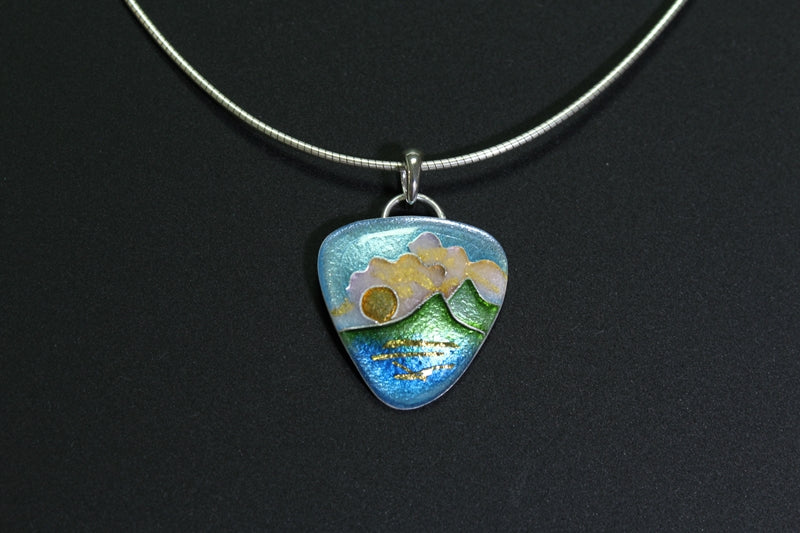 Sunset Cloisonné Enamel Pendant