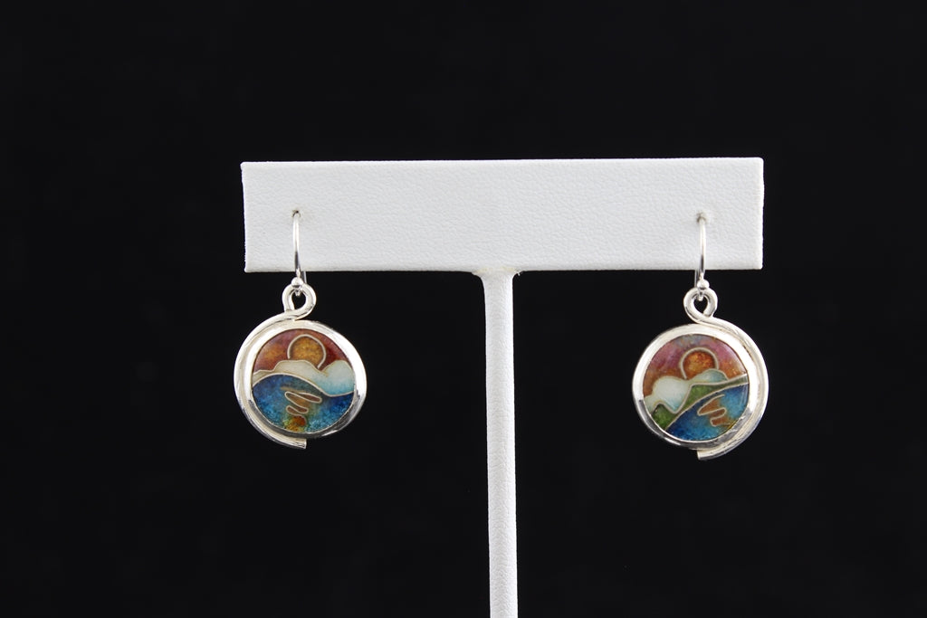 Sunset Dangle, Cloisonné Enamel Earrings