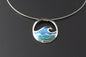 Waves of Blue, Champlevé Enamel Pendant