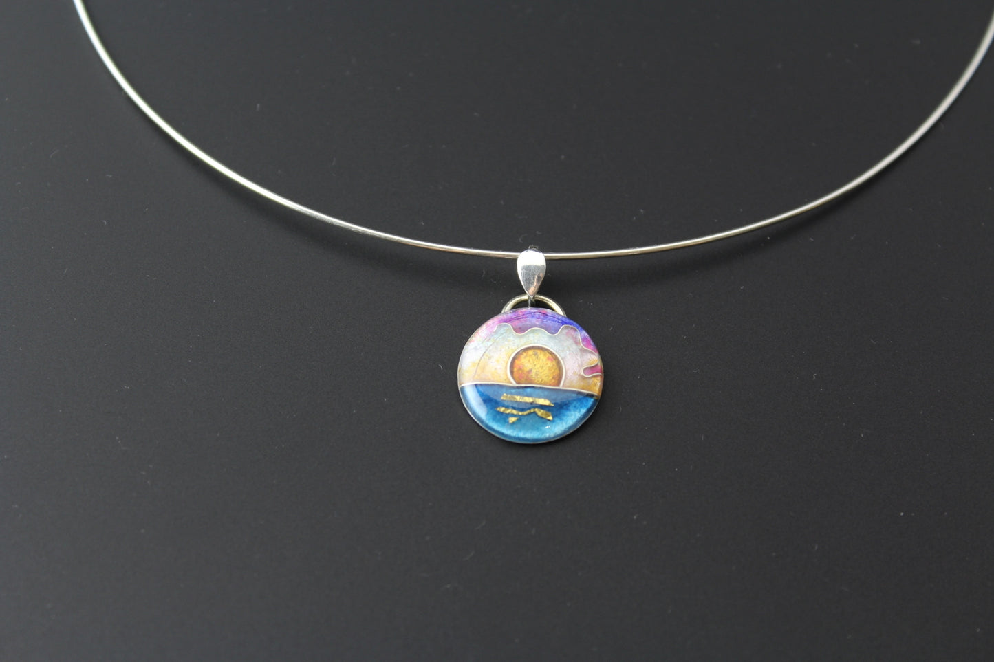Sunset Cloisonné Enamel Pendant