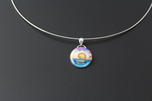 Sunset Cloisonné Enamel Pendant