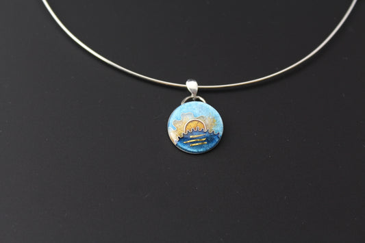 Sunset Cloisonné Enamel Pendant