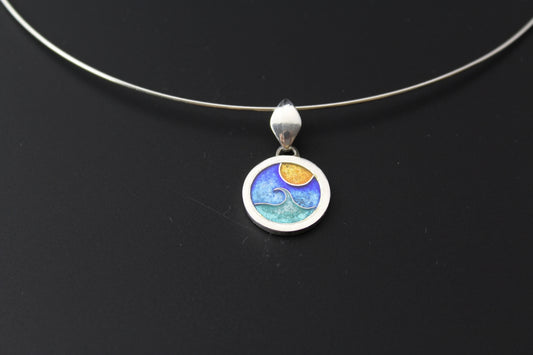 Sunset Champlevé & Cloisonné Enamel Pendant