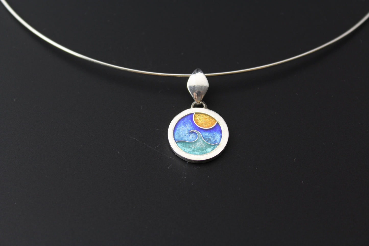Sunset Champlevé & Cloisonné Enamel Pendant