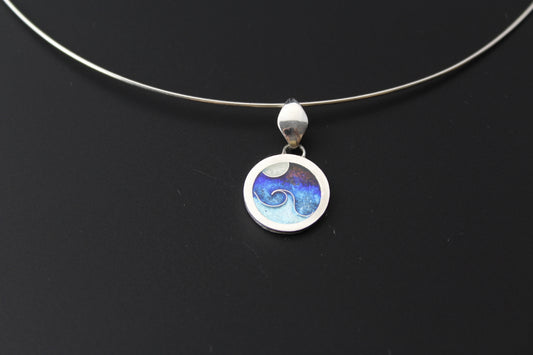 Sunset Champlevé & Cloisonné Enamel Pendant