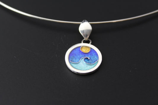 Sunset Champlevé & Cloisonné Enamel Pendant