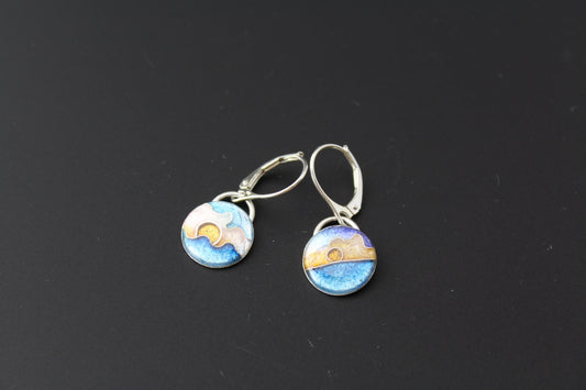 Sunset Dangle Cloisonné Enamel Earrings