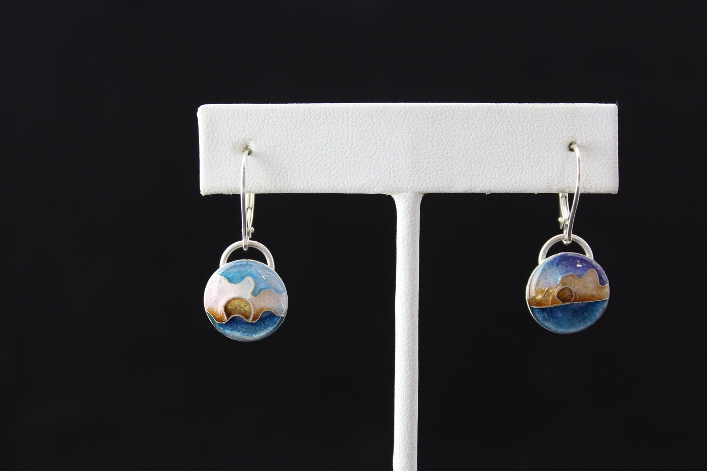 Sunset Dangle Cloisonné Enamel Earrings