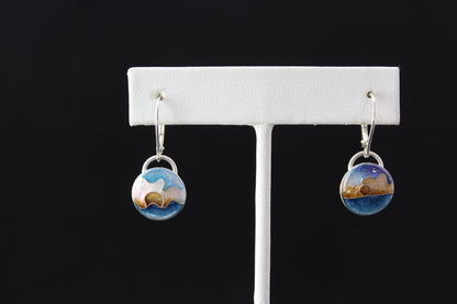 Sunset Dangle Cloisonné Enamel Earrings