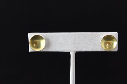 Keum-Boo Circle Stud Earrings, 24K Gold & Fine Silver