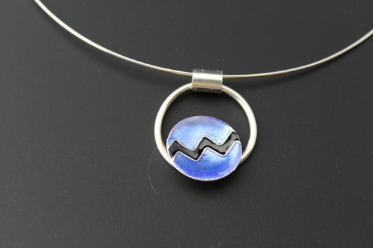 Abstract Circle Cloisonné Enamel Pendant