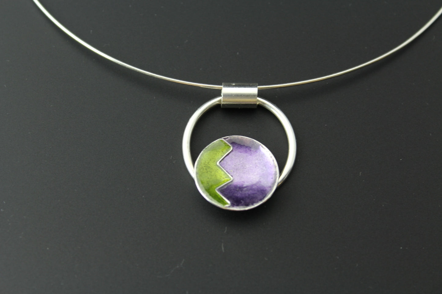 Abstract Circle Cloisonné Enamel Pendant