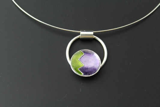 Abstract Circle Cloisonné Enamel Pendant