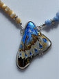Butterfly Wing in Blue & Gold, Cloisonné Enamel Pendant