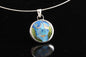 Mr Square Nose, Cloisonné Enamel Pendant, .75" Circle