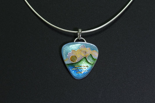 Sunset Cloisonné Enamel Pendant