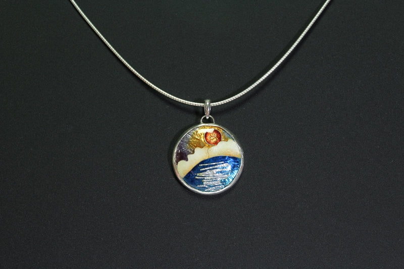 Sunset Cloisonné Enamel Pendant