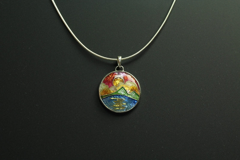 Sunset Cloisonné Enamel Pendant