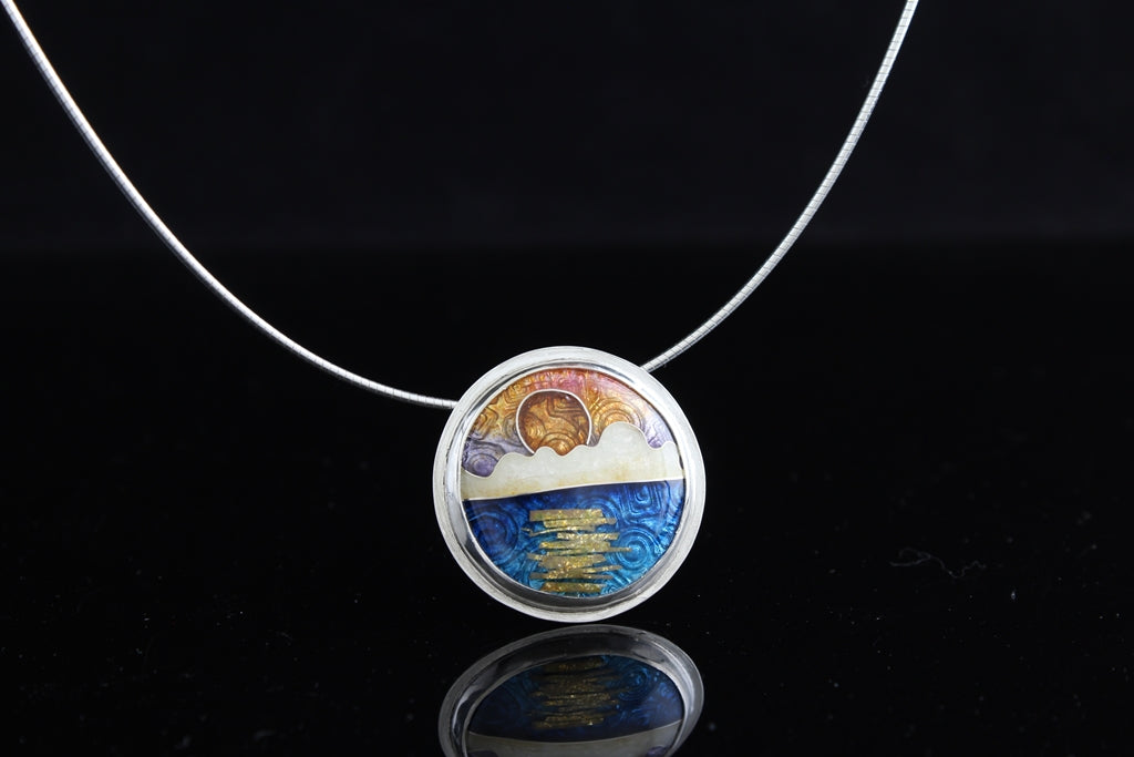 Sunset Cloisonné Enamel Pendant