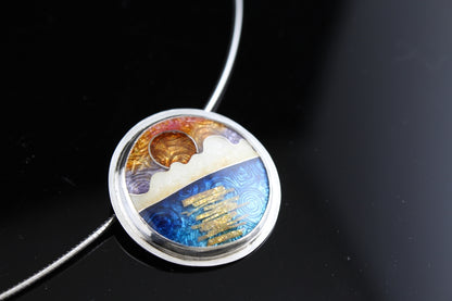 Sunset Cloisonné Enamel Pendant