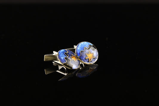 Abstract Cloisonne Enamel Cufflinks