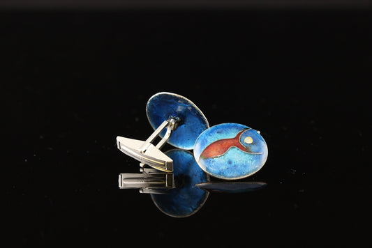 Abstract Cloisonne Enamel Cufflinks