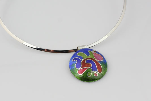 Puddles of Color, Cloisonné Enamel Pendant