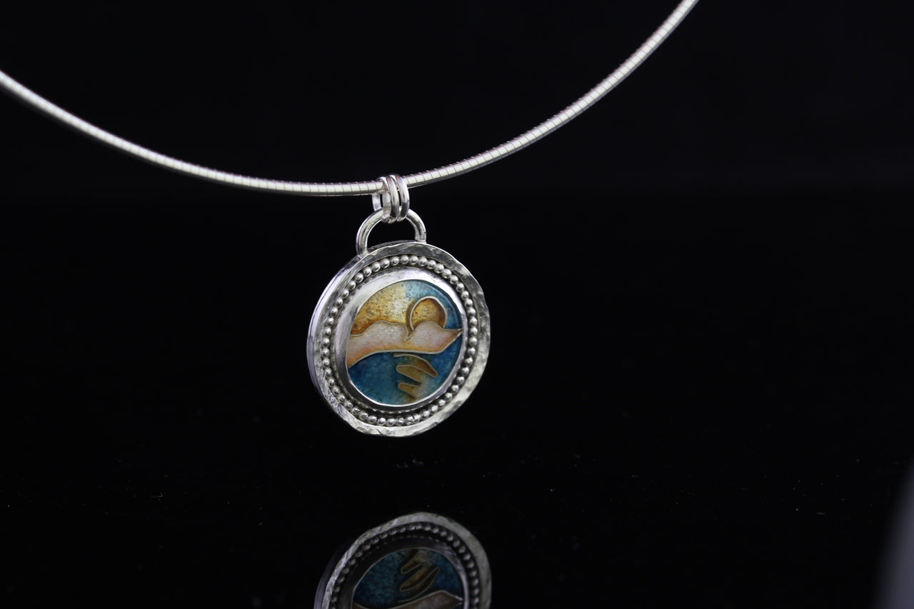 Sunset Cloisonné Enamel Pendant