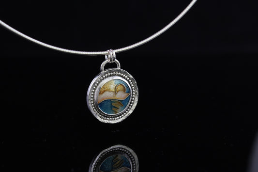 Sunset Cloisonné Enamel Pendant