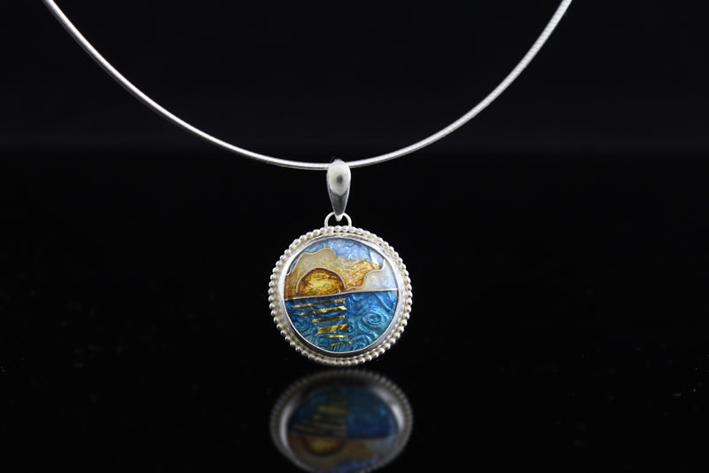 Sunset Cloisonné Enamel Pendant