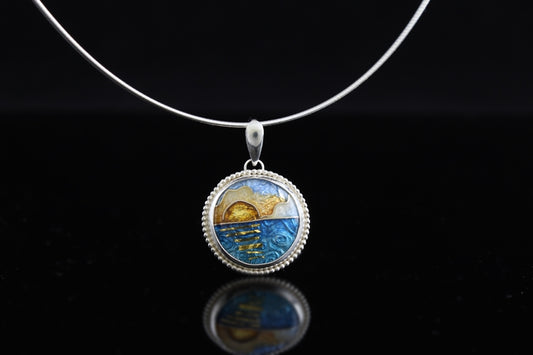 Sunset Cloisonné Enamel Pendant