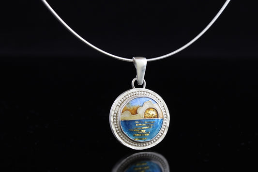 Sunset Cloisonné Enamel Pendant