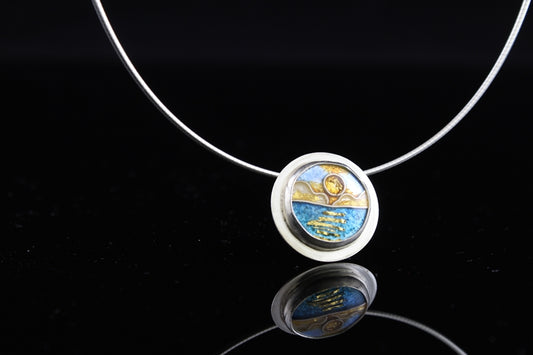 Sunset Cloisonné Enamel Pendant