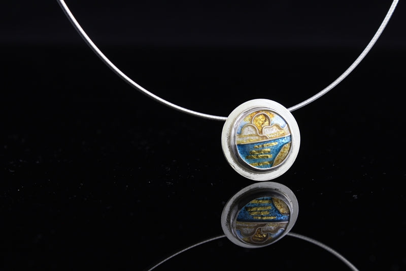 Sunset Cloisonné Enamel Pendant
