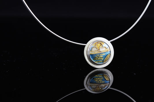 Sunset Cloisonné Enamel Pendant