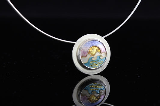 Sunset Cloisonné Enamel Pendant