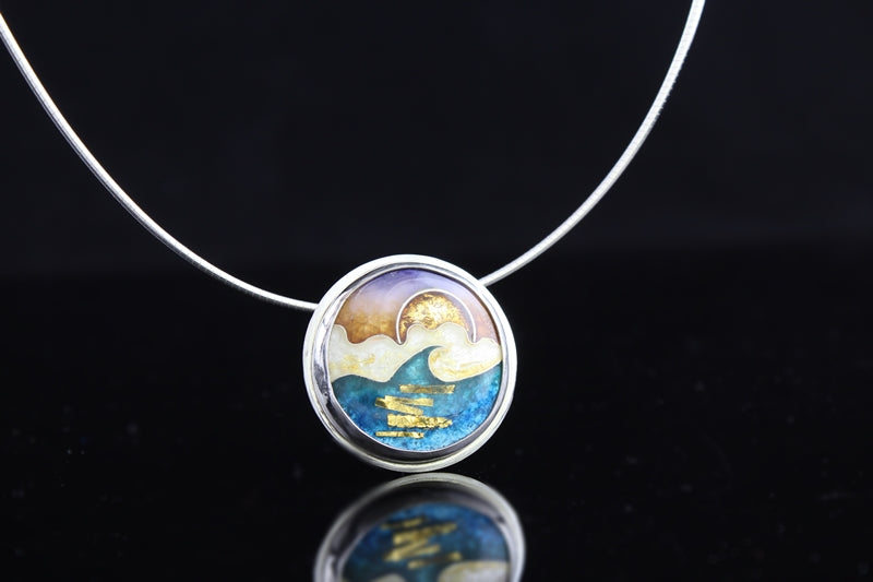 Sunset Cloisonné Enamel Pendant