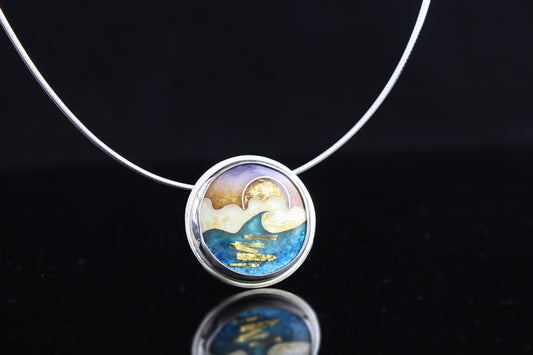 Sunset Cloisonné Enamel Pendant