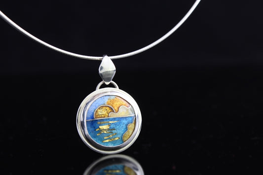 Sunset Cloisonné Enamel Pendant