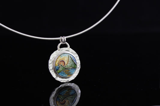 Sunset Cloisonné Enamel Pendant