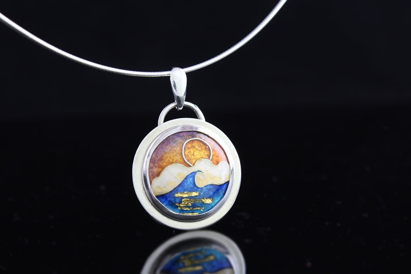 Sunset Cloisonné Enamel Pendant