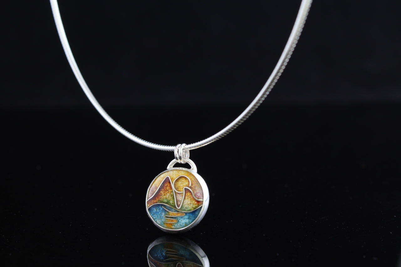 Sunset Cloisonné Enamel Pendant