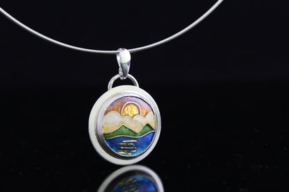 Sunset Cloisonné Enamel Pendant